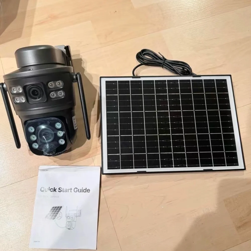 4G LTE Outdoor Security Camera with Solar Panel - Black